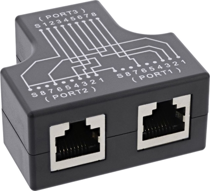 Picture of InLine Cat.5e STP T-Adapter (Port-Doppler), Gniazdo na 2x gniazdo