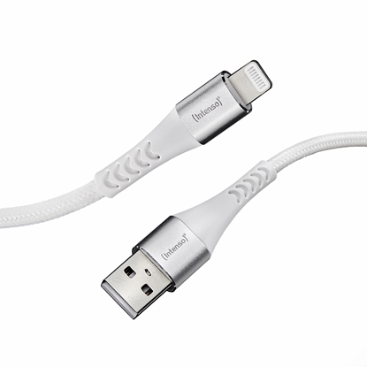 Attēls no Intenso USB Cable A315L Nylon 1,5m white USB-A / Lightning 12W