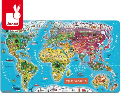 Attēls no Janod Puzzle magnetyczne Mapa wiata (J05504)