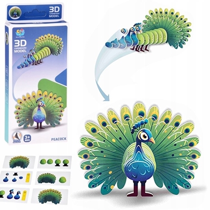 Изображение Jokomisiada Puzzle 3D kartonowy model kolorowy PAW zrób to sam DIY 18ele ZA5718