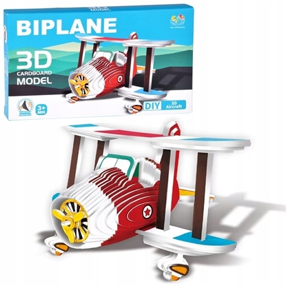 Изображение Jokomisiada Puzzle 3D kartonowy model SAMOLOT zrób to sam DIY 62 ele ZA5721