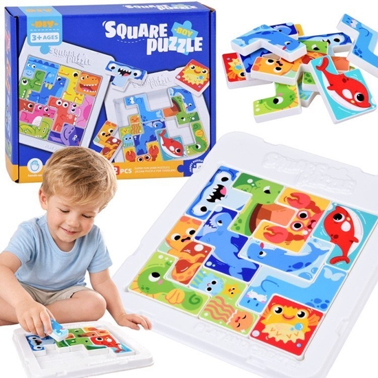 Изображение Jokomisiada Tetris Ukadanka amigówka Puzzle Morskie Zwierztka 12 ele ZA6136 EDUKAMP