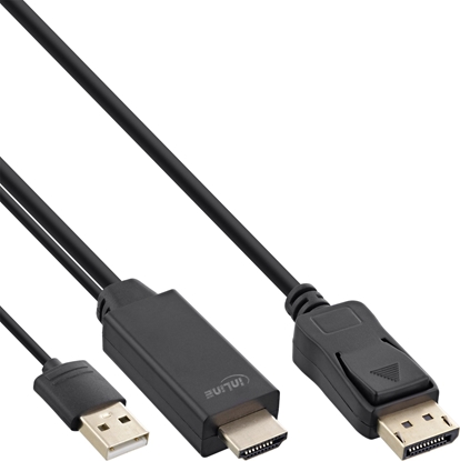 Изображение Kabel InLine DisplayPort - HDMI 1 m czarny (17161P)