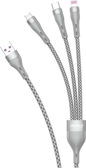 Picture of Kabel USB Dudao USB-A - USB-C + microUSB + Lightning 1.2 m Szary (6973687242220)