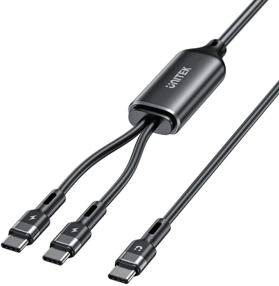 Изображение Kabel USB Unitek USB-C - 2x USB-C 1.8 m Czarny (C14146ABK01-1.8M)