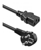 Picture of Kabel zasilający | wtyczka kątowa SCHUKO CEE 7/7 (E/F) | IEC C13 | 3x1.0mm2 | Czysta miedź Cu | 2.5m 