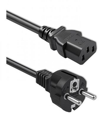 Attēls no Kabel zasilający SCHUKO CEE 7/7 (E/F) | IEC C13 | 3x0.75mm2 | Czysta miedź Cu | 1.5m 