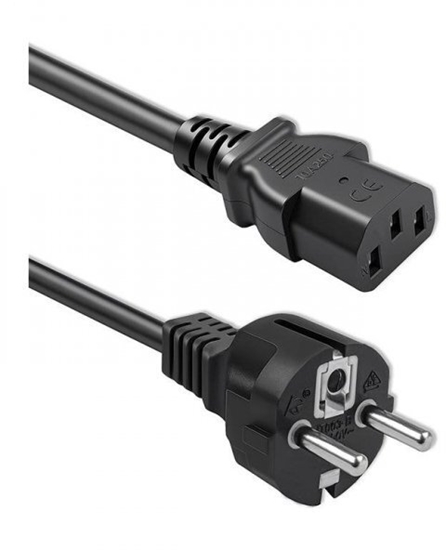 Picture of Kabel zasilający SCHUKO CEE 7/7 (E/F) | IEC C13 | 3x0.75mm2 | Czysta miedź Cu | 1.5m 