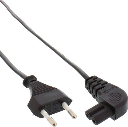 Изображение Kabel zasilajcy InLine InLine Kabel zasilajcy, wtyk Euro do wtyczki Euro 8, ktowy, czarny, 0,3m