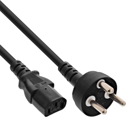 Изображение Kabel zasilajcy InLine InLine® Denmark power cable, black, H05VV-F, 3x1.00mm², 5m