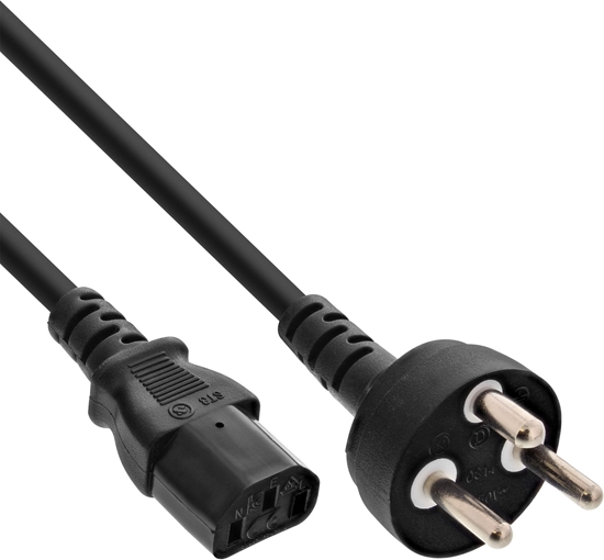 Picture of Kabel zasilajcy InLine InLine® Denmark power cable, black, H05VV-F, 3x1.00mm², 5m