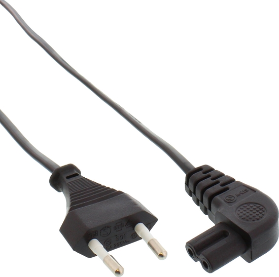 Picture of Kabel zasilajcy InLine Power cable, Euro plug to Euro8 plug angeled, black, 5.0m