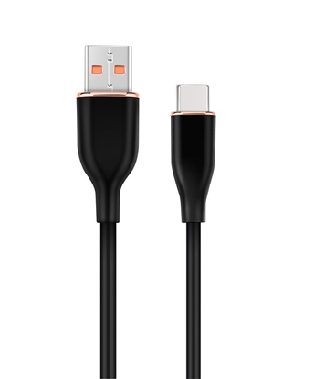 Attēls no Kabelis Gembird Premium silicon USB-A Male - USB Type-C Male 1.5m Black