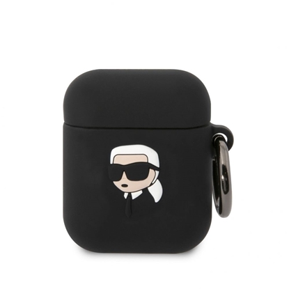 Picture of Karl Lagerfeld - Karl Lagerfeld 3D Logo NFT Karl Head Silicone Case for AirPods 1/2 Black