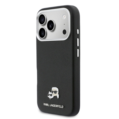 Изображение Karl Lagerfeld PU Karl and Choupette Heads Pins MagSafe Case for Apple iPhone 17 Pro Max