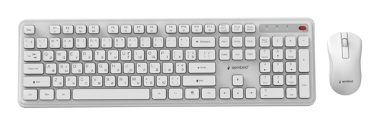 Picture of Klaviatūra un pele Gembird Desktop set Slim Pro Business wireless RU White