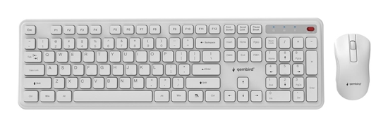 Изображение Klaviatūra un pele Gembird Desktop set Slim Pro Business wireless US White
