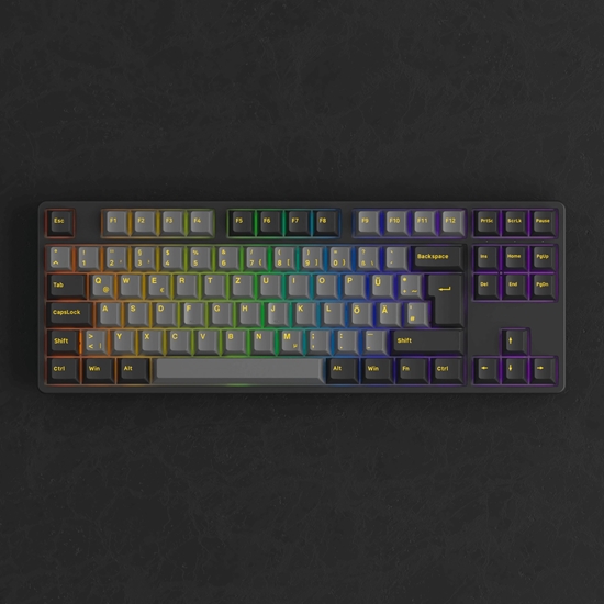 Picture of Klawiatura Akko AKKO Black & Gold 5087S Gryzyna klawiatura, RGB  V3 Cream Yellow Pro Switches, ISO DE, czarny & zoty