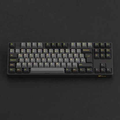 Attēls no Klawiatura Akko AKKO Black & Gold 5087S V1 Gaming Klawiatura RGB V3 Cream Blue Pro Switches ISO DE czarny & zoty