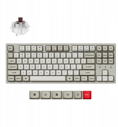 Attēls no Klawiatura Keychron C1P 8K RGB Wireless Brown