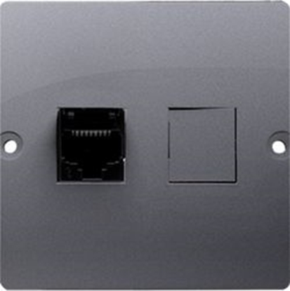 Изображение Kontakt-Simon Gniazdo komputerowe Simon Basic pojedyncze RJ45 kat. 5e srebrny mat (BMF51.02/43)