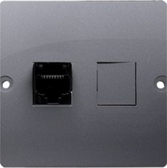 Изображение Kontakt-Simon Gniazdo komputerowe Simon Basic pojedyncze RJ45 kat. 5e srebrny mat (BMF51.02/43)