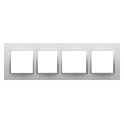 Изображение Kontakt-Simon Ramka poczwórna SIMON54 NATURE metalowa inox klasyczny - DRN4/77