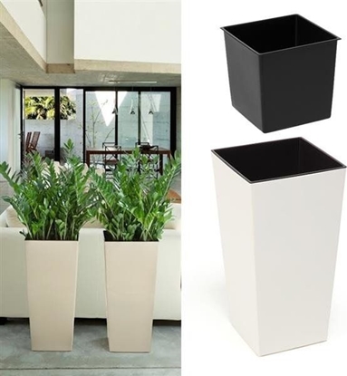 Изображение Lamela Doniczka Finezja z wkadem poysk KREM 30x30 H:57