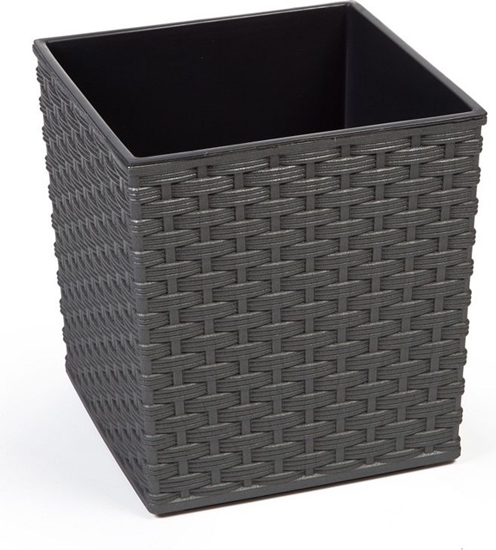 Изображение Lamela Doniczka Juka z wkadem Rattan Grafit 30x30x31