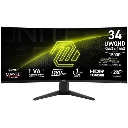 Изображение LCD Monitor|MSI|MAG 346CQ|34"|Gaming/Curved|Panel VA|3440x1440|16:9|180 Hz|1 ms|MAG346CQ