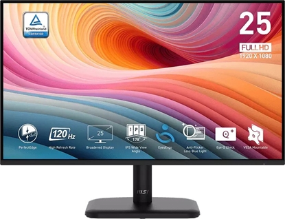 Изображение LCD Monitor|MSI|PRO MP251L|24.5"|Business|Panel IPS|1920x1080|16:9|120 Hz|1 ms|Colour Black|PROMP251LE2