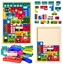 Изображение LeanToys Drewniane Puzzle amigówka Ukadanka Logiczna Pojazdy Kolorowe 23 el. EDUKAMP