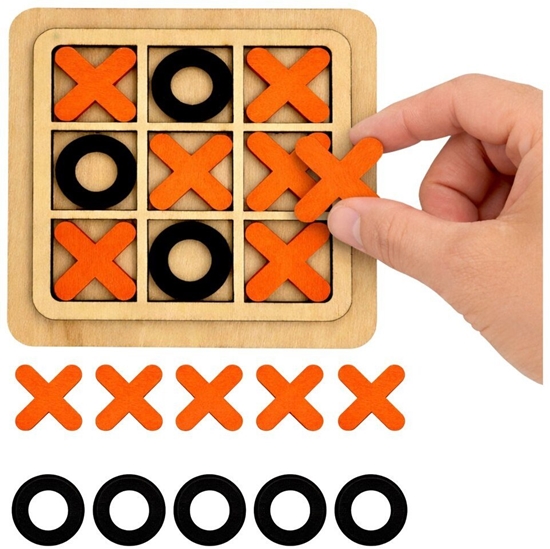 Picture of LeanToys Gra Kóko i Krzyyk Strategiczna Logiczna Plansza Drewniana Klasyczna