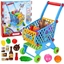 Изображение LeanToys Wózek sklepowy z akcesoriami niebieski 46el 52cm