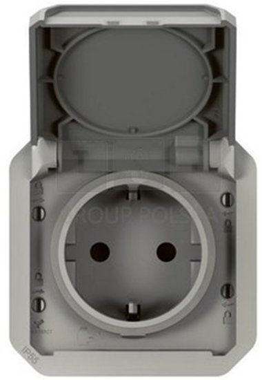 Picture of Legrand PLEXO55 gniazdo schuko auto 16A 2 moduy szary
