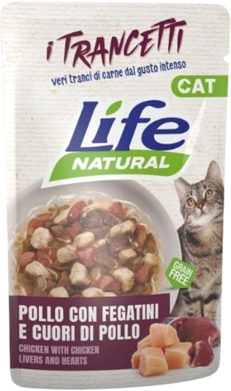 Picture of Life Pet Care LIFE CAT sasz.55g CHUNKS CHICKEN +        HEARTS & LIVER  /30
