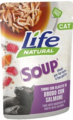 Attēls no Life Pet Care LIFE CAT SOUP 60g TUNA + WHITEBAITS IN    BROTH WITH SALMON   /30