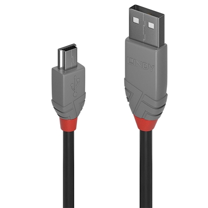 Attēls no Lindy 5m USB 2.0 Type A to Mini-B Cable, Anthra Line