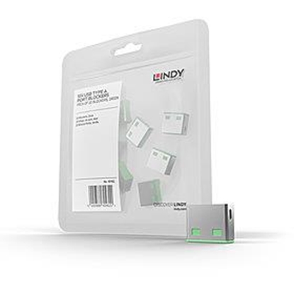 Attēls no LINDY USB-A ligzdu bloķētāji zaļi 10pcs