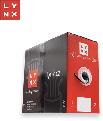 Изображение Lynx CS LYNX UTP kabel Cat5e, PE (Fca), miedziowany, zewntrzny, czarny, box 305m