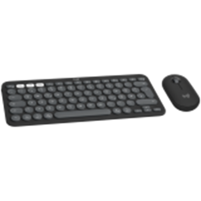 Изображение Logitech Pebble 2 Combo for Mac keyboard Mouse included RF Wireless + Bluetooth QWERTY US International Graphite