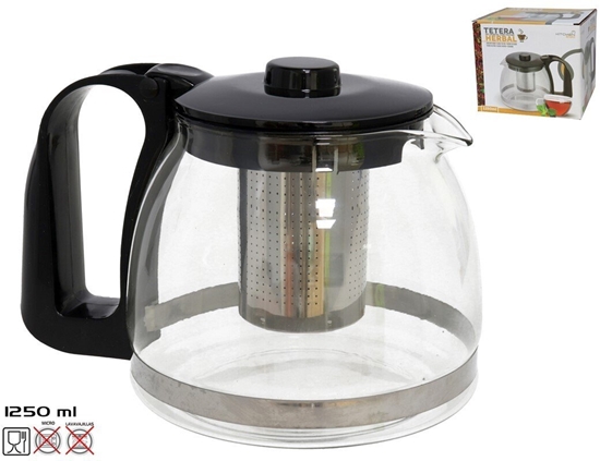 Изображение Lumarko Szklany czajnik z filtrem do herbaty 1250 ml zioowej herbacie 13 × 14 × 19 cm KITCHEN&GO 8430540936828 (8430540936828)