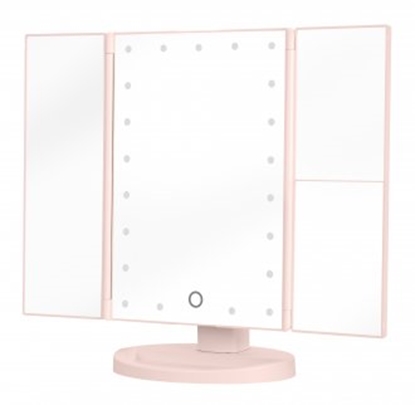 Attēls no Lusterko kosmetyczne Humanas Lusterko do makijau Humanas HS-ML04 z podwietleniem LED - róowe