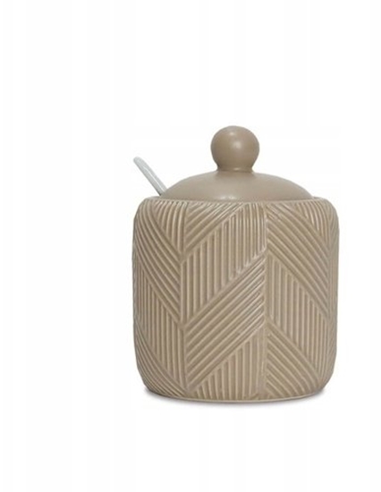 Picture of Maestro Cukiernica ceramiczna z yeczk cukierniczka pojemnik cukier Geometry Beige MAESTRO MR-20004-09