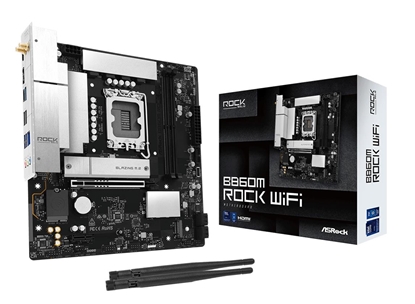 Изображение Mainboard|ASROCK|Intel B860|LGA 1851 (Socket V1)|micro ATX|RAM DDR5-SDRAM|2xSlots|Wi-Fi Yes|Bluetooth Yes|1xNumber of M.2 (M) slots|B860MROCKWIFI