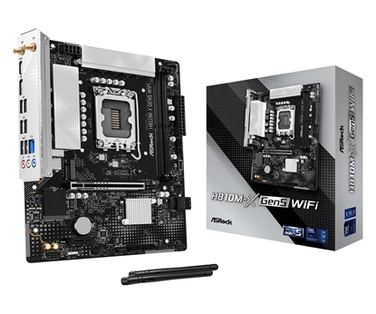 Изображение Mainboard|ASROCK|LGA 1851 (Socket V1)|RAM DDR5-SDRAM|2xSlots|H810M-XGEN5WIFI