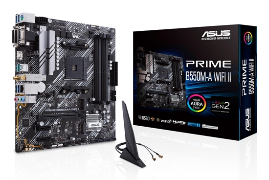 Picture of Mainboard|ASUS|AMD B550|SAM4|MicroATX|Memory DDR4|Memory slots 4|2xPCI-Express 3.0 1x|1xPCI-Express 4.0 16x|2xM.2|1x15pin D-sub|1xDVI-D|1xHDMI|2xAudio-In|1xAudio-Out|6xUSB 3.2|1xPS/2|1xRJ45|PRIMEB550M-AWIFIII