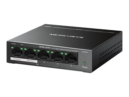 Attēls no Mercusys MS105GP 5-Port Gigabit Desktop Switch with 4-Port PoE+