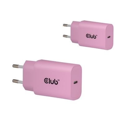 Attēls no MOBILE CHARGER WALL USB-C/2PACK 30W PINK CAC-3021 CLUB3D