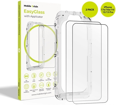 Picture of Mobile Origin Mobile Origin EasyGlass with Applicator iPhone 17e/16e/14/13/13 Pro, 2 pack